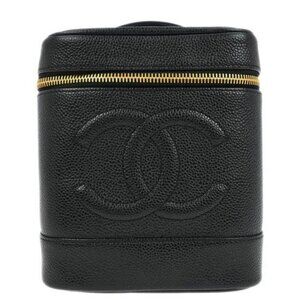 Chanel Black Calfskin Timeless Vanity Handbag 117365
